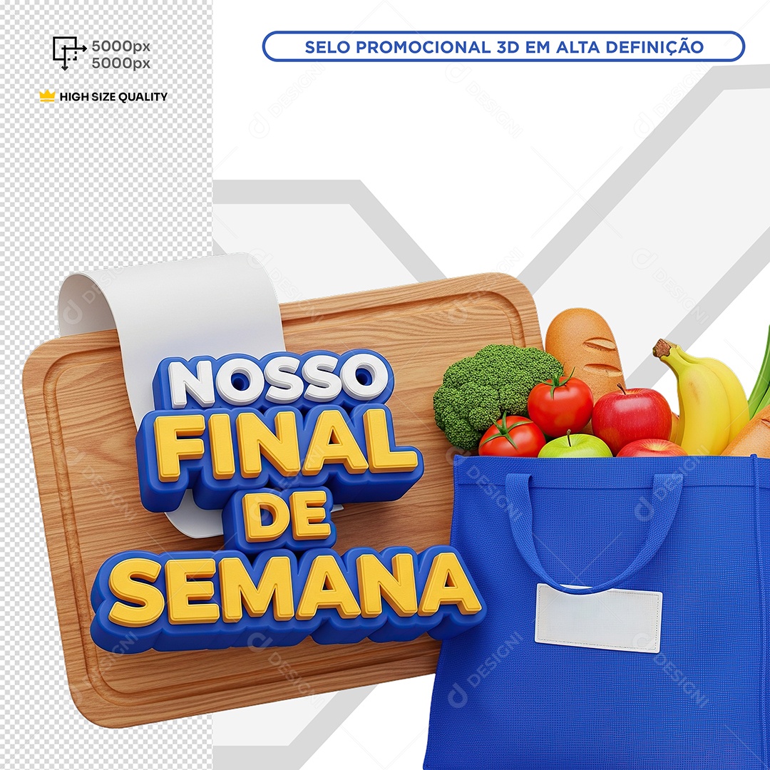 Selo 3D Nosso Final de Semana PSD Editável