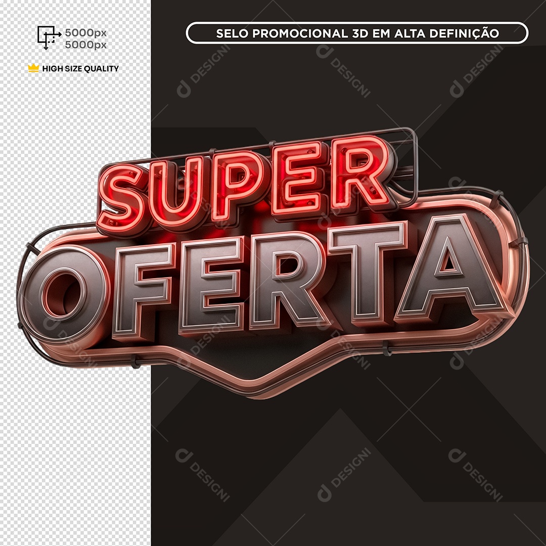Selo 3D Super Oferta PSD Editável