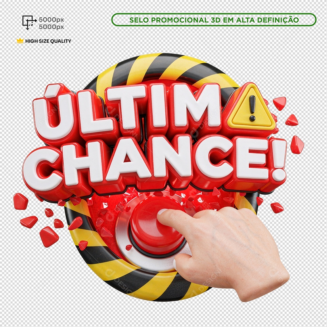 Selo 3D Última Chance PSD Editável