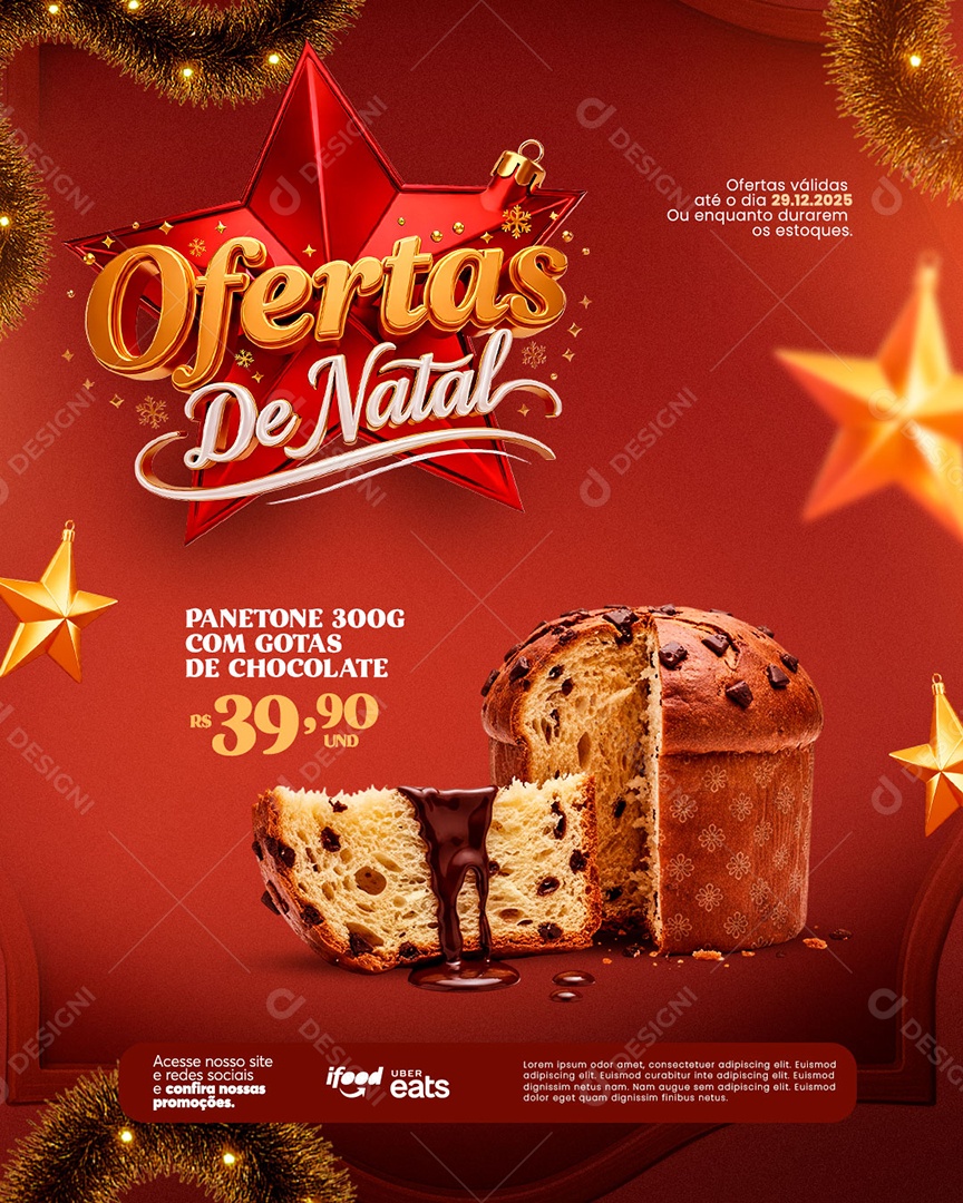 Ofertas de Natal Supermercado Social Media PSD Editável