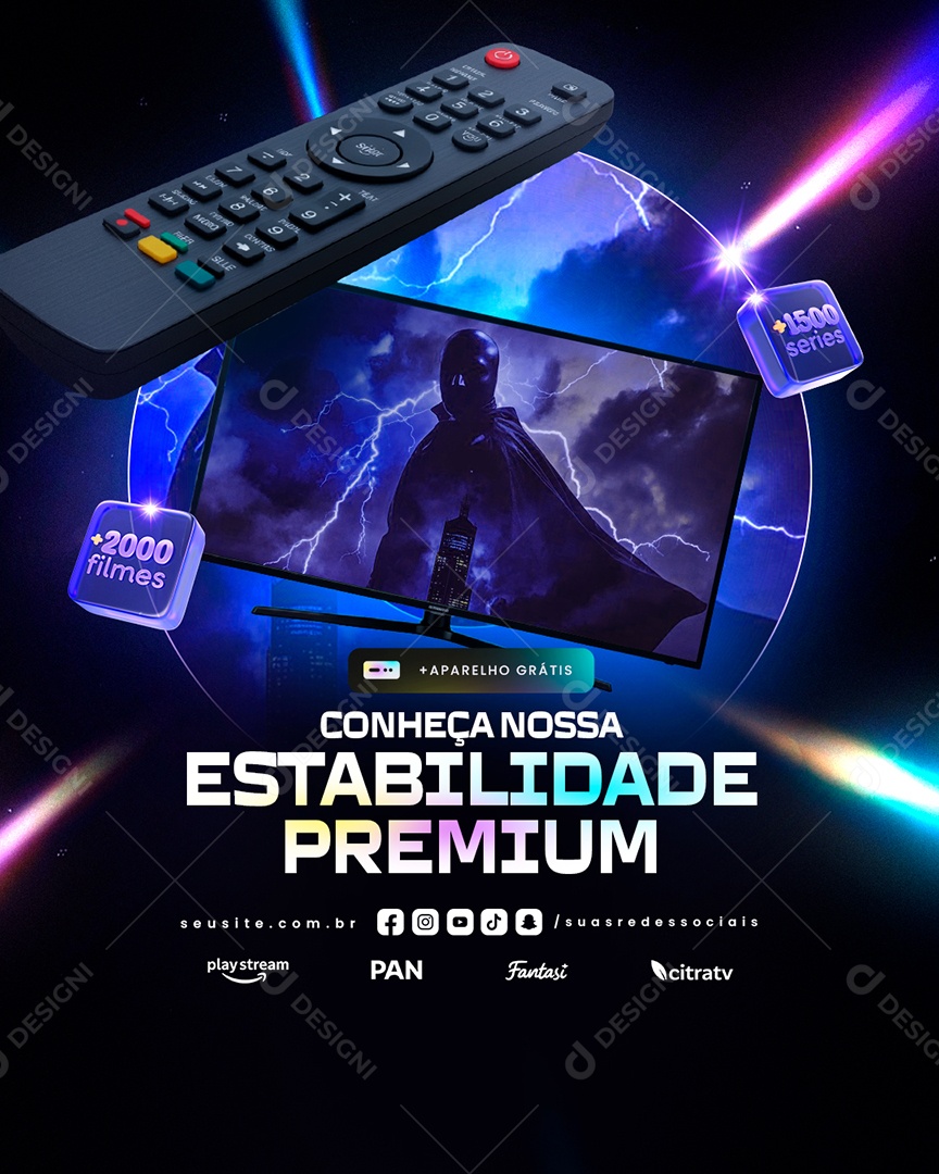 IPTV Conheça Nossa Estabilidade Premium Social Media PSD Editável