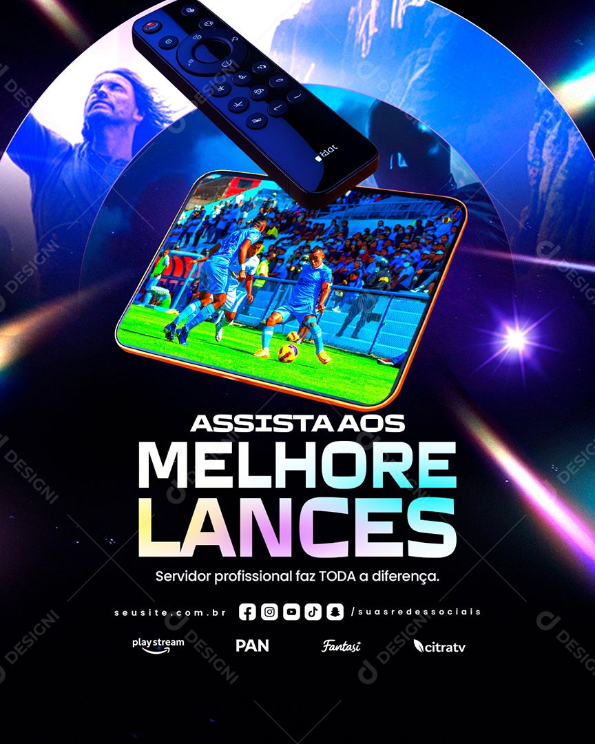 IPTV Assista aos Melhores Lances Social Media PSD Editável