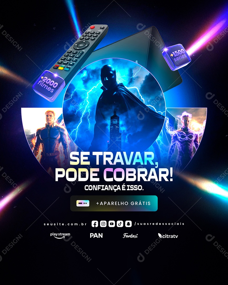 IPTV Se Travar Pode Cobrar Social Media PSD Editável