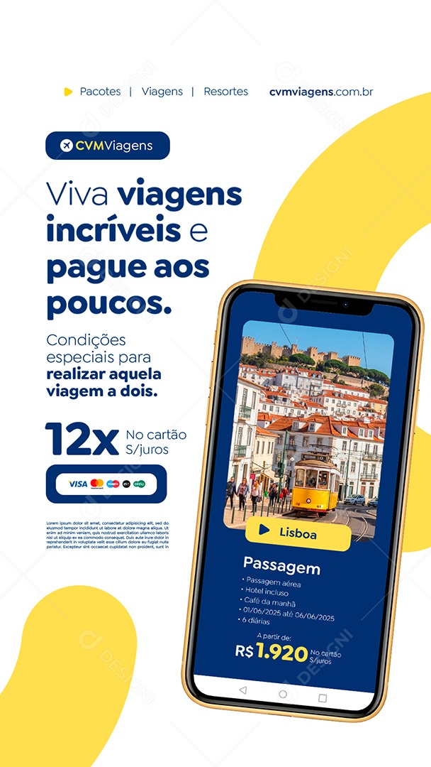 Story Agência de Turismo Viva Viagens Incríveis Social Media PSD Editável