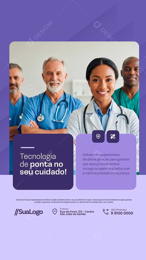Story Clínica Médica Tecnologia de Ponta no Seu Cuidado Social Media PSD Editável