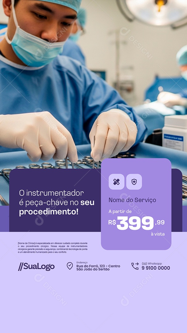 Story Clínica Médica O Instrumentador é Peça Chave Social Media PSD Editável