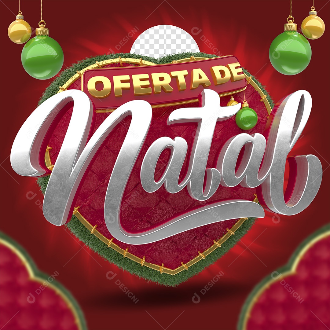 Oferta de Natal Selo 3D para Composição PSD