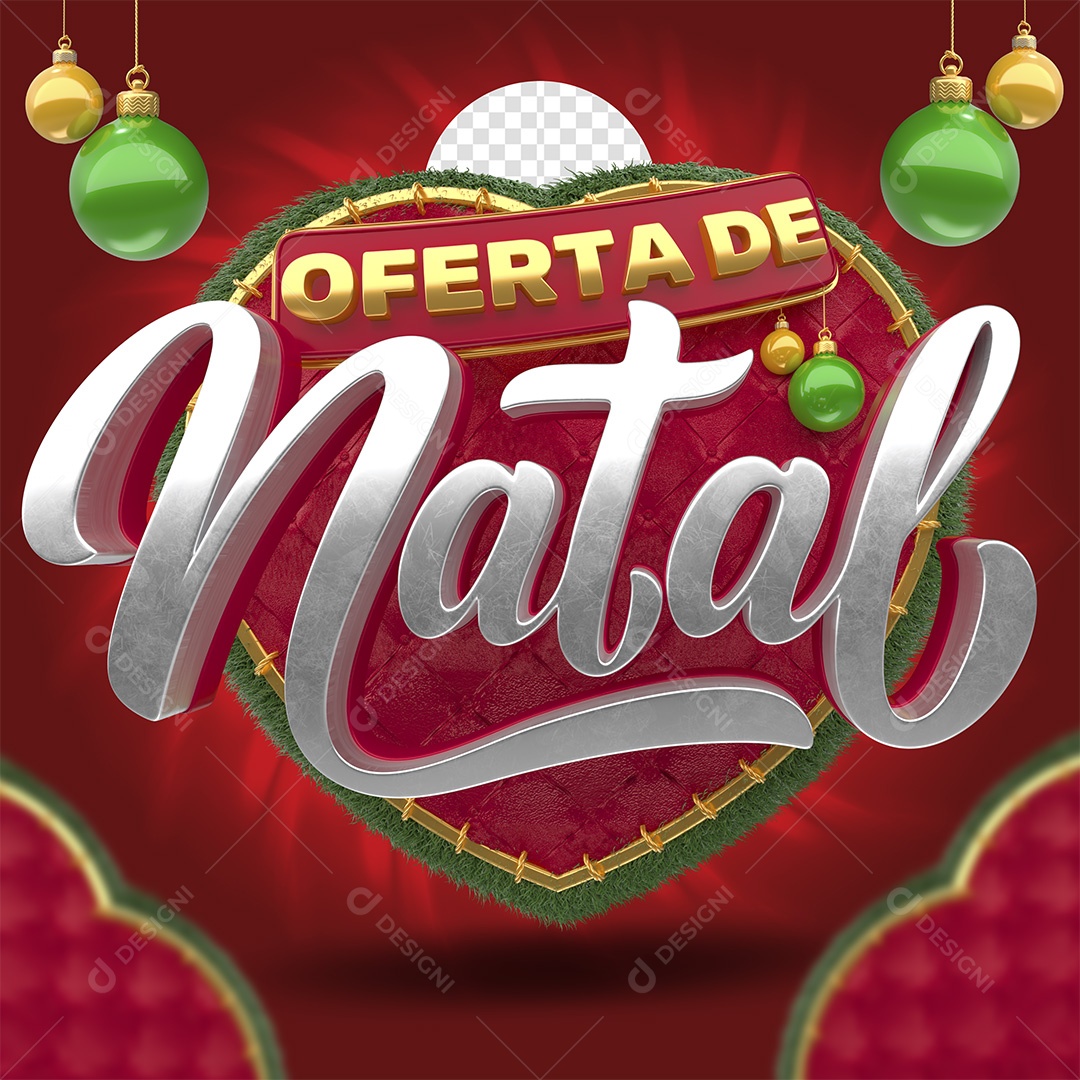 Oferta de Natal Selo 3D para Composição PSD