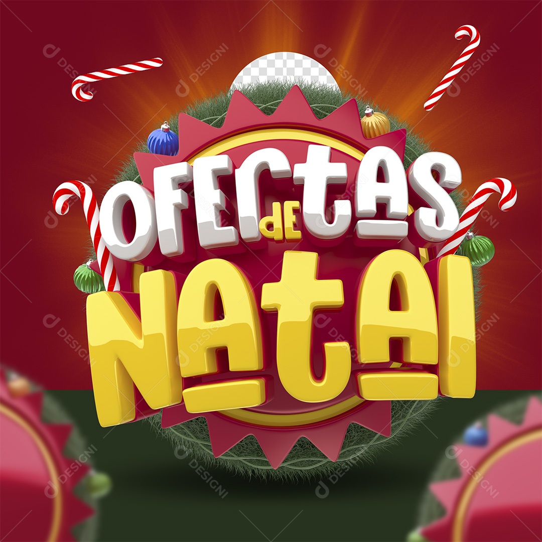 Ofertas de Natal Selo 3D para Composição PSD