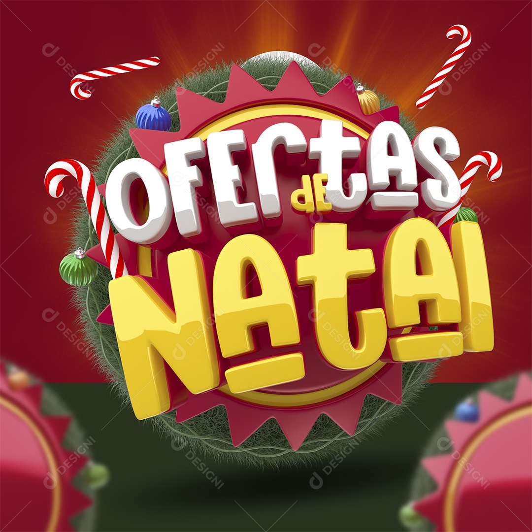 Ofertas de Natal Selo 3D para Composição PSD