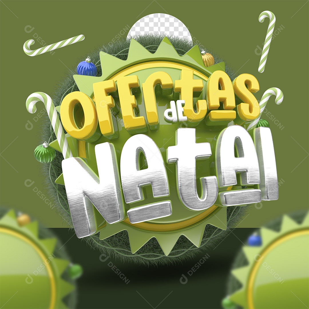 Ofertas de Natal Selo 3D para Composição PSD