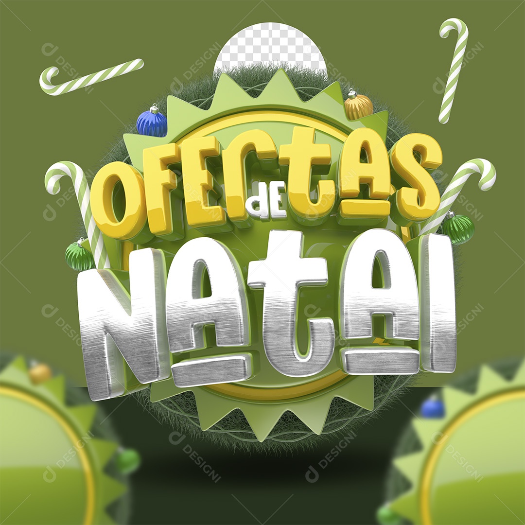 Ofertas de Natal Selo 3D para Composição PSD