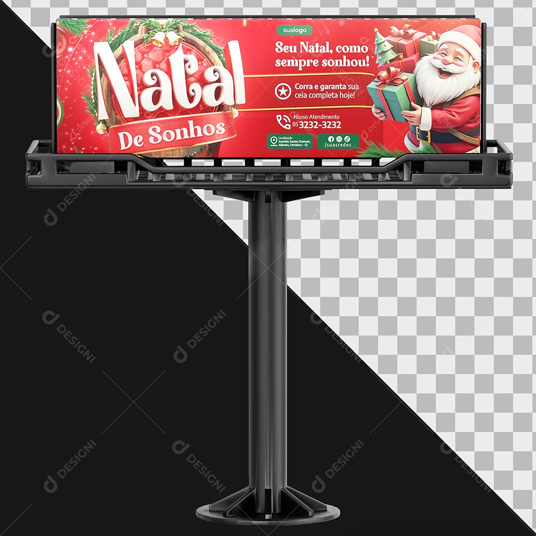 Mockup de Outdoor Natal de Sonhos PSD Editável