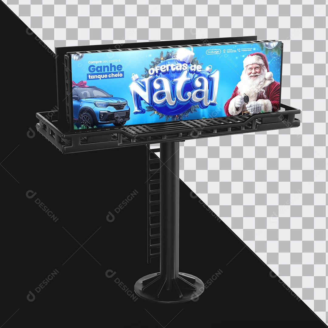 Mockup de Outdoor Ofertas de Natal PSD Editável