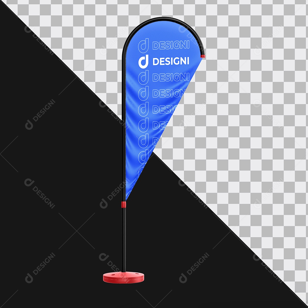 Mockup Bandeira de Vento PSD Editável