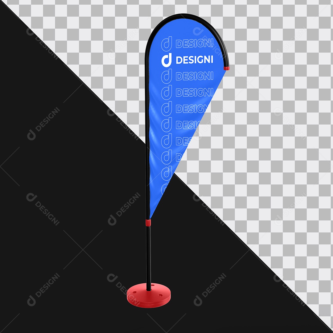 Mockup Bandeira de Vento PSD Editável