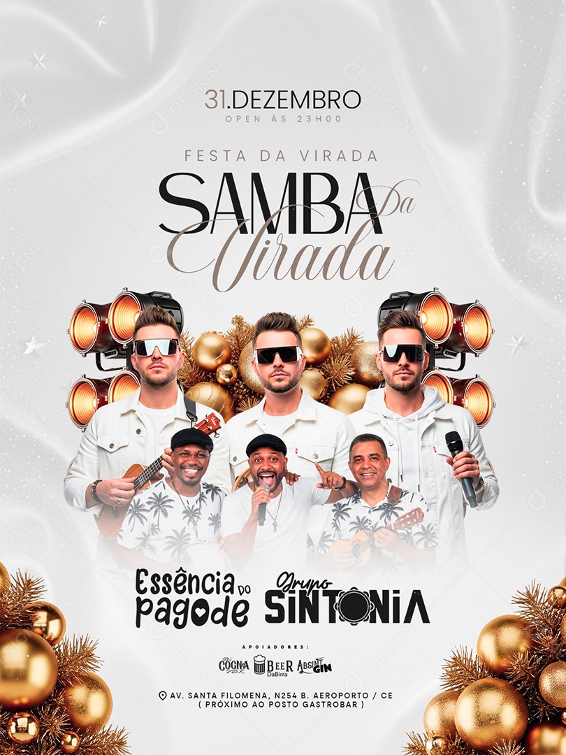 Flyer Próximos Shows Festa da Virada Samba da Virada Social Media PSD Editável