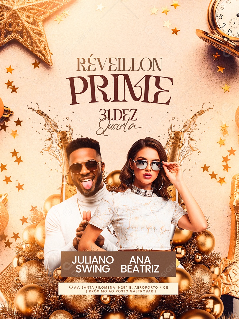 Flyer Próximos Shows Réveillon Prime Social Media PSD Editável