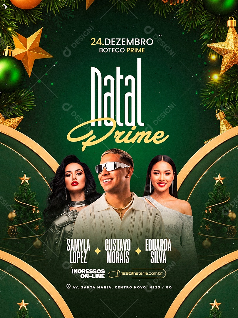 Flyer Próximos Shows Natal Prime Social Media PSD Editável