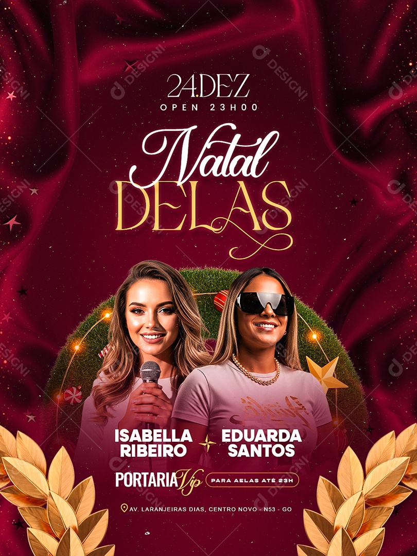 Flyer Próximos Shows Natal Delas Social Media PSD Editável