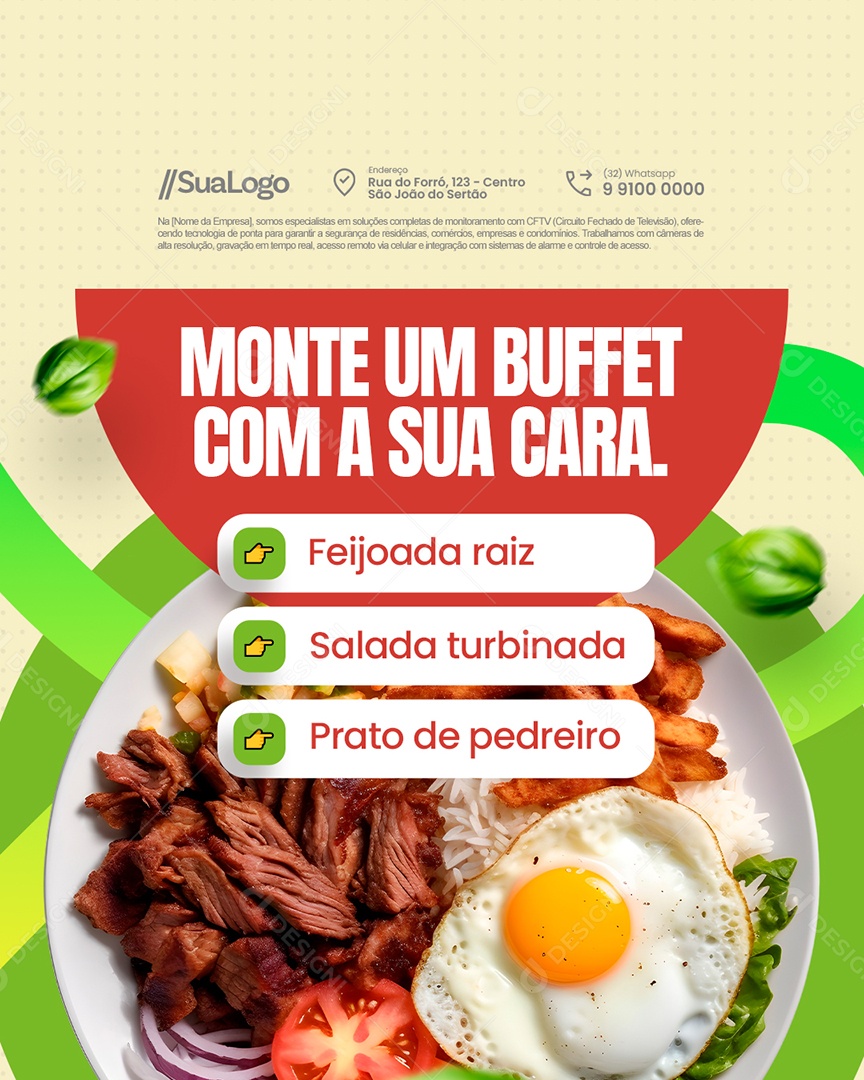 Restaurante Monte um Buffet com a Sua Cara Social Media PSD Editável