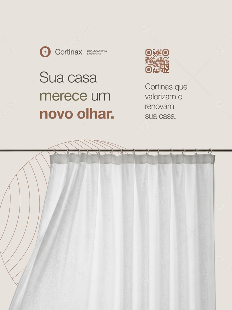 Cortinas Sua Casa Merece um Novo Olhar Social Media PSD Editável