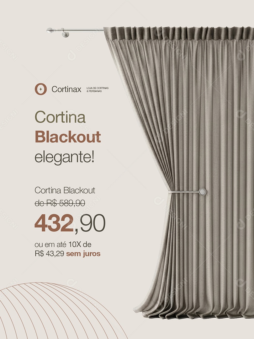 Cortinas Cortina Blackout Elegante Social Media PSD Editável