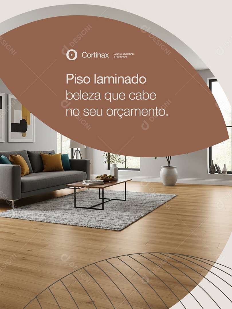 Cortinas Piso Laminado Beleza Que Cabe no Seu Orçamento Social Media PSD Editável
