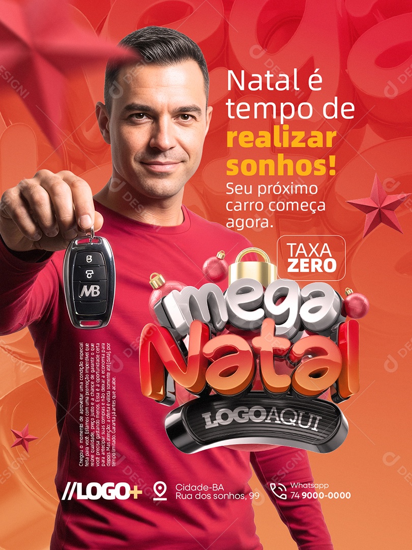 Mega Natal Concessionária Natal é Tempo de Realizar Sonhos Social Media PSD Editável