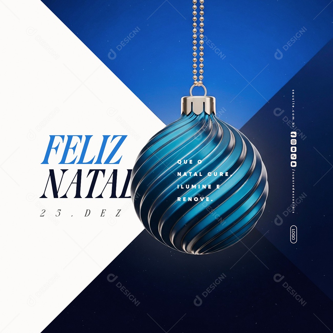 Feliz Natal 25 de Dezembro Social Media PSD Editável