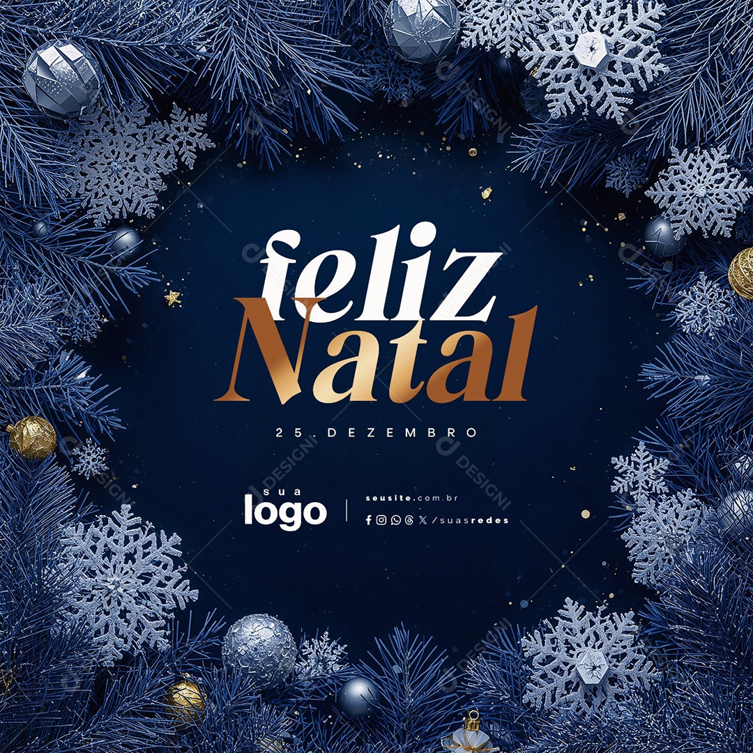 Feliz Natal 25 de Dezembro Social Media PSD Editável