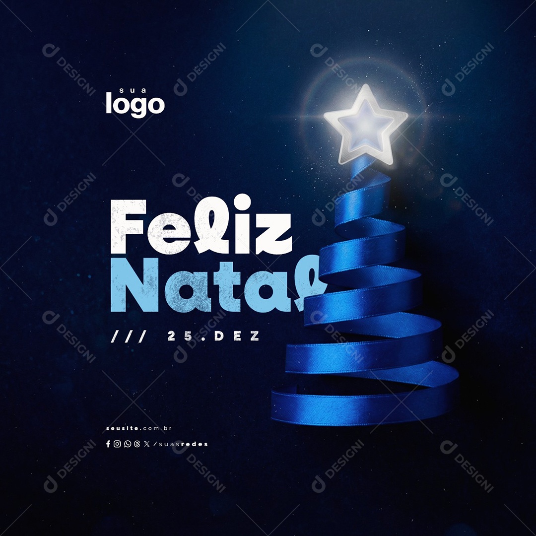 Feliz Natal 25 de Dezembro Social Media PSD Editável