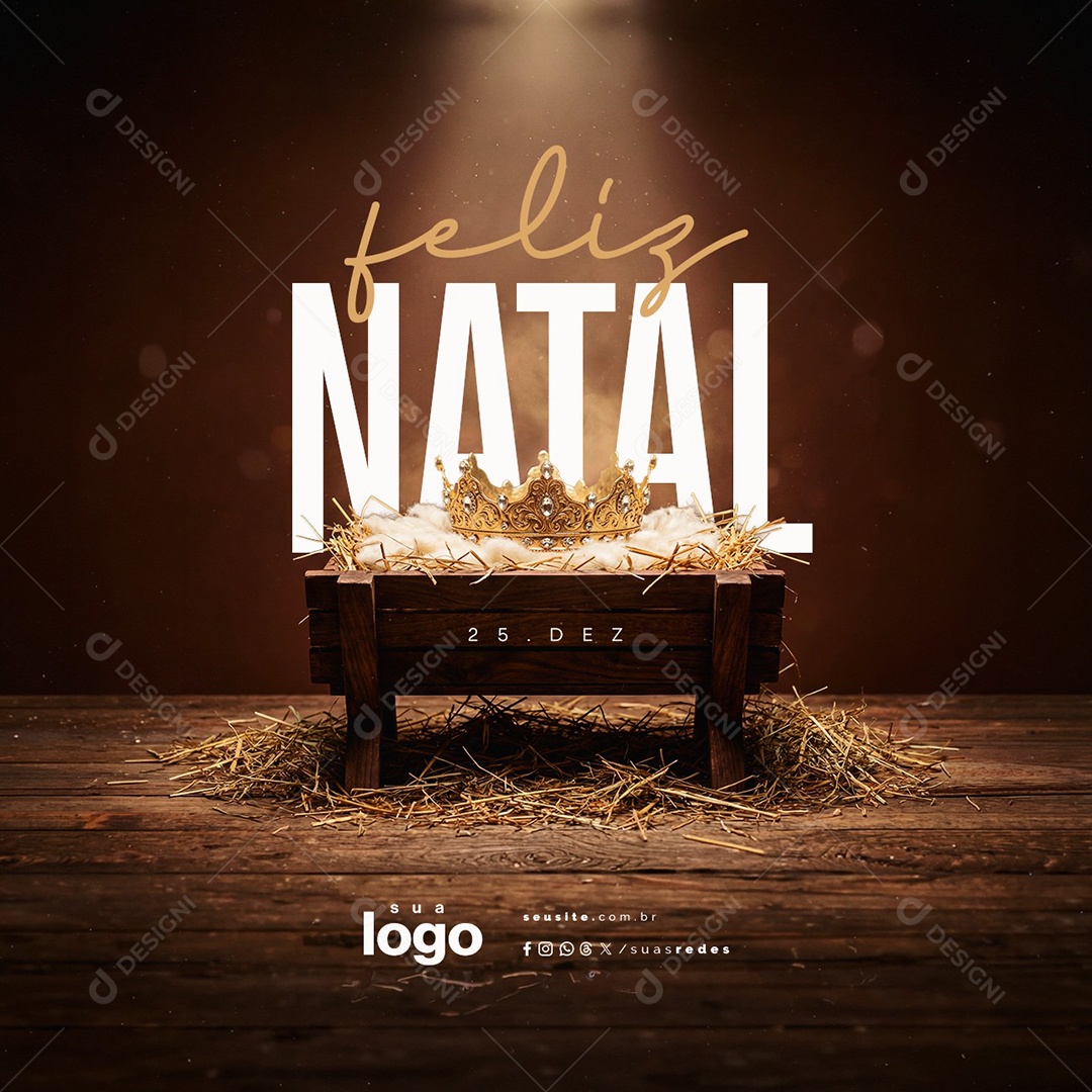 Feliz Natal 25 de Dezembro Social Media PSD Editável