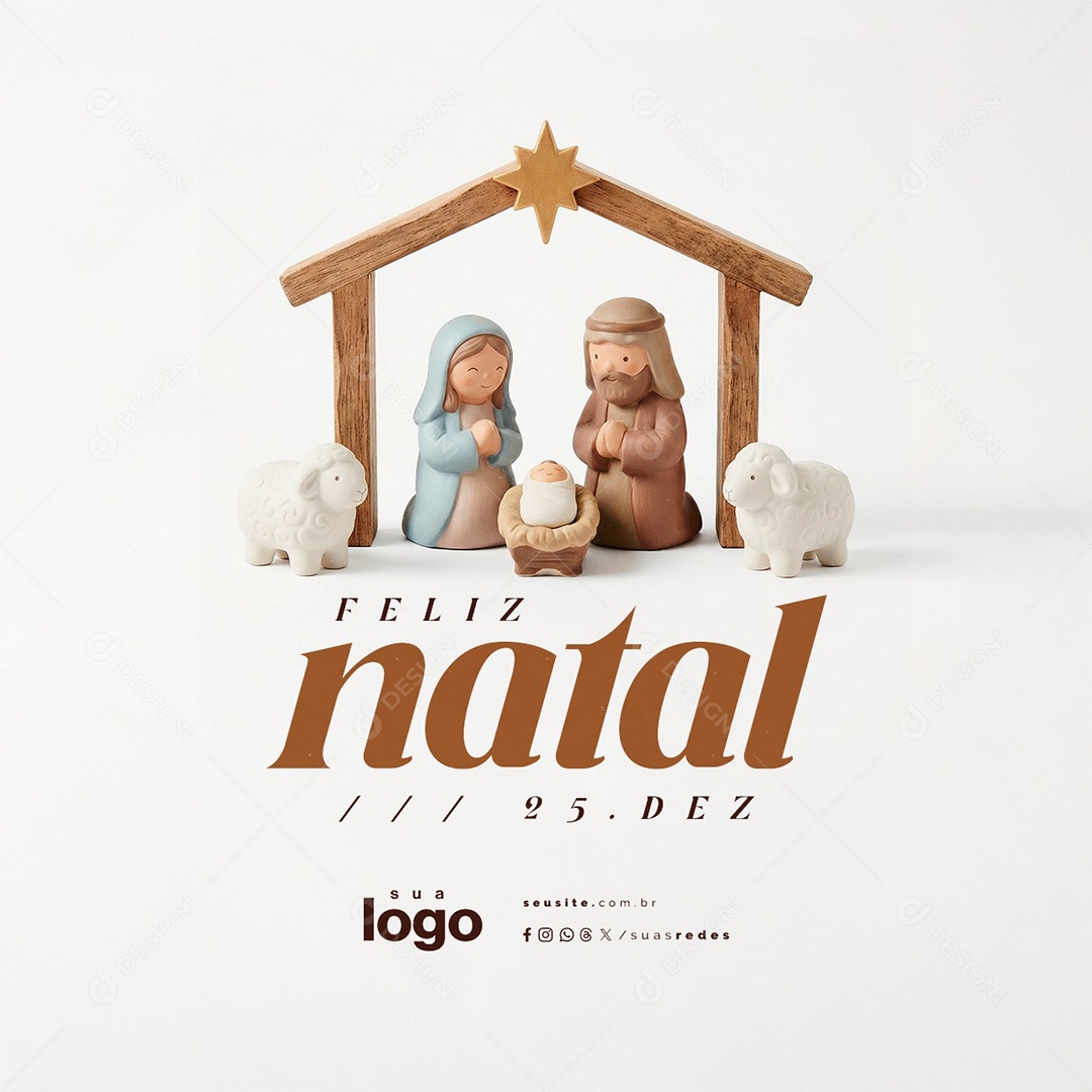 Feliz Natal 25 de Dezembro Social Media PSD Editável