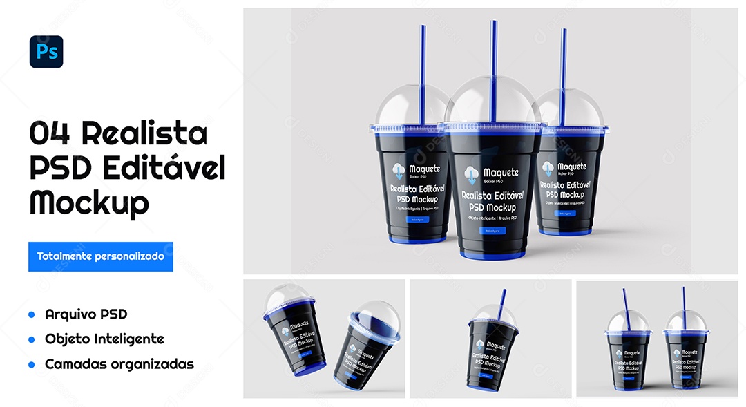Mockup Copos PSD Editável