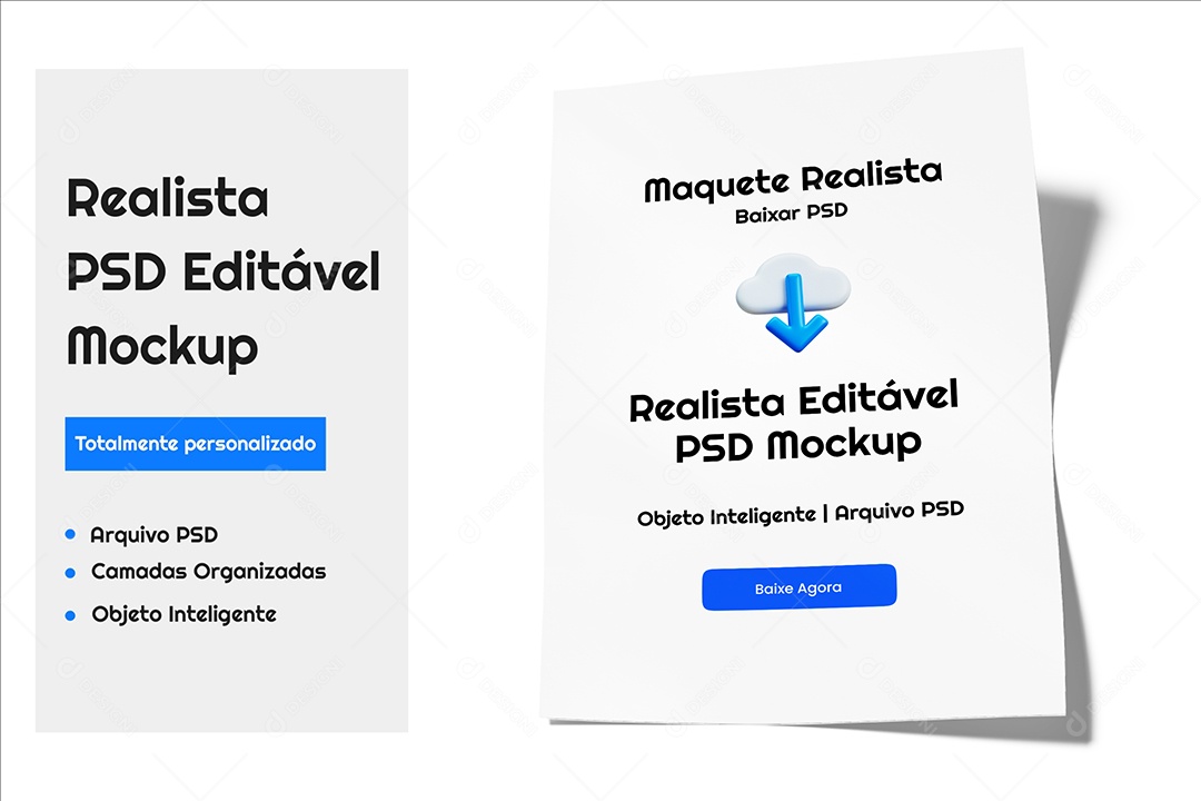Mockup Realista de Cartões de Visita Branco PSD