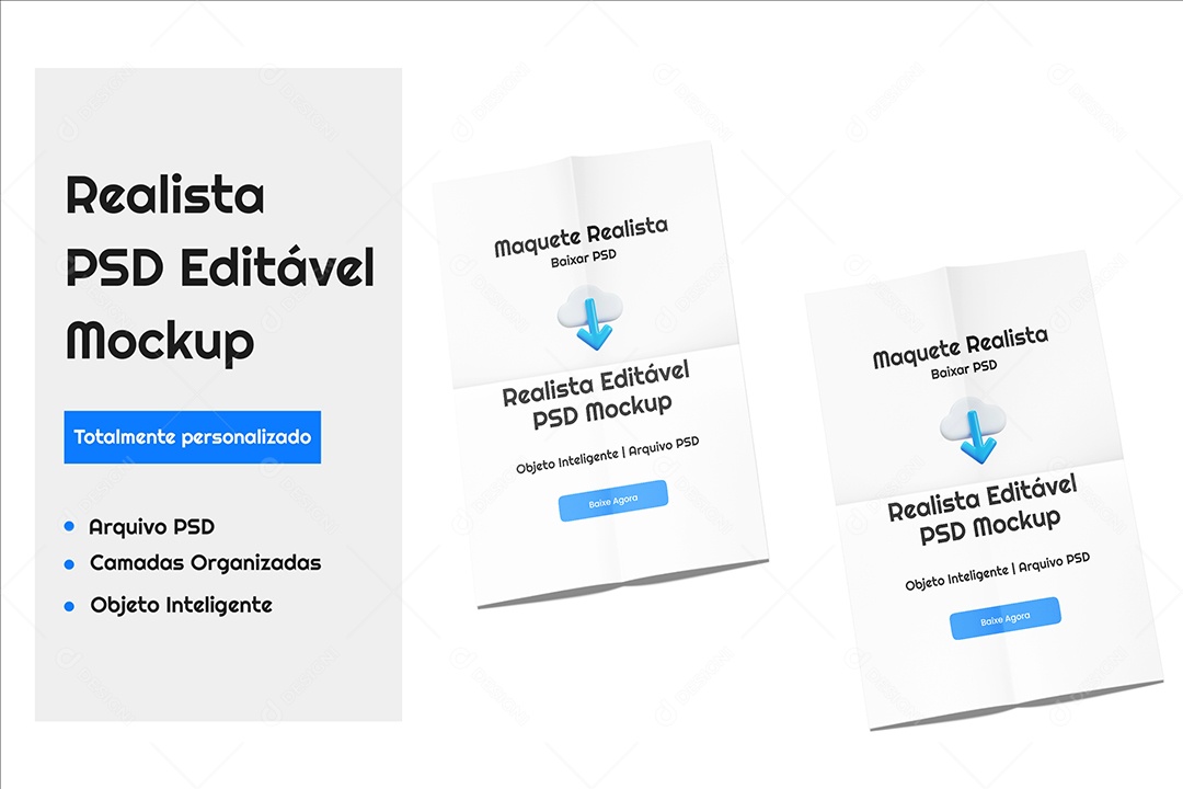 Mockup Realista de Cartões de Visita Branco PSD