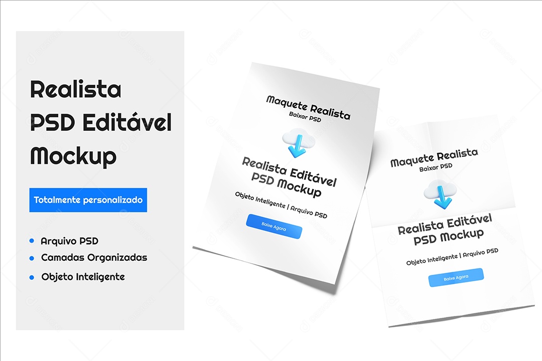 Mockup Realista de Cartões de Visita Branco PSD