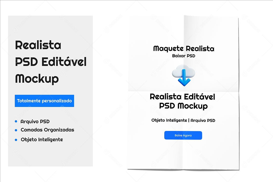Mockup Realista de Cartões de Visita Branco PSD