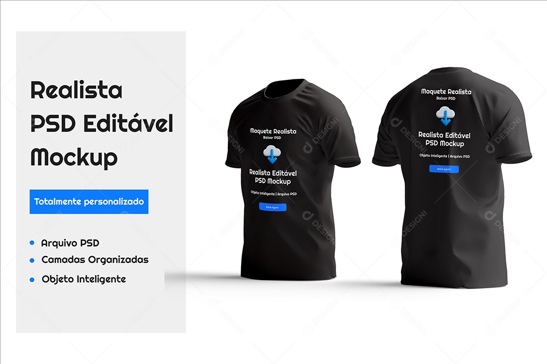 Maquete Mockup De Camiseta Masculina PSD Editável