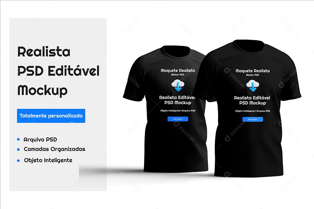 Maquete Mockup De Camiseta Masculina PSD Editável