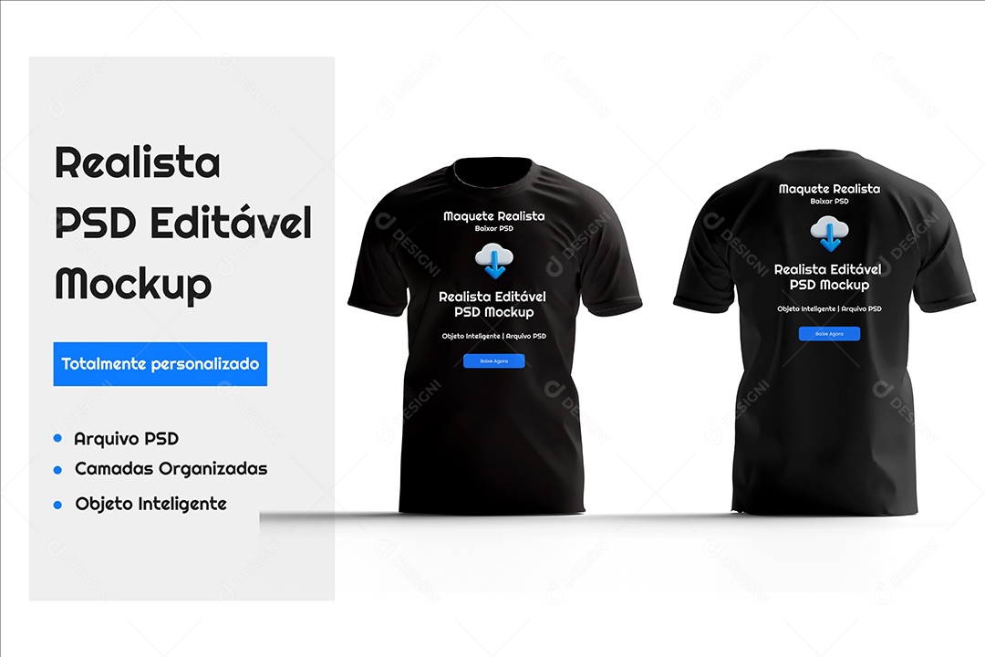 Maquete Mockup De Camiseta Masculina PSD Editável