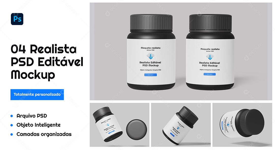 Mockup Pote de Plástico PSD