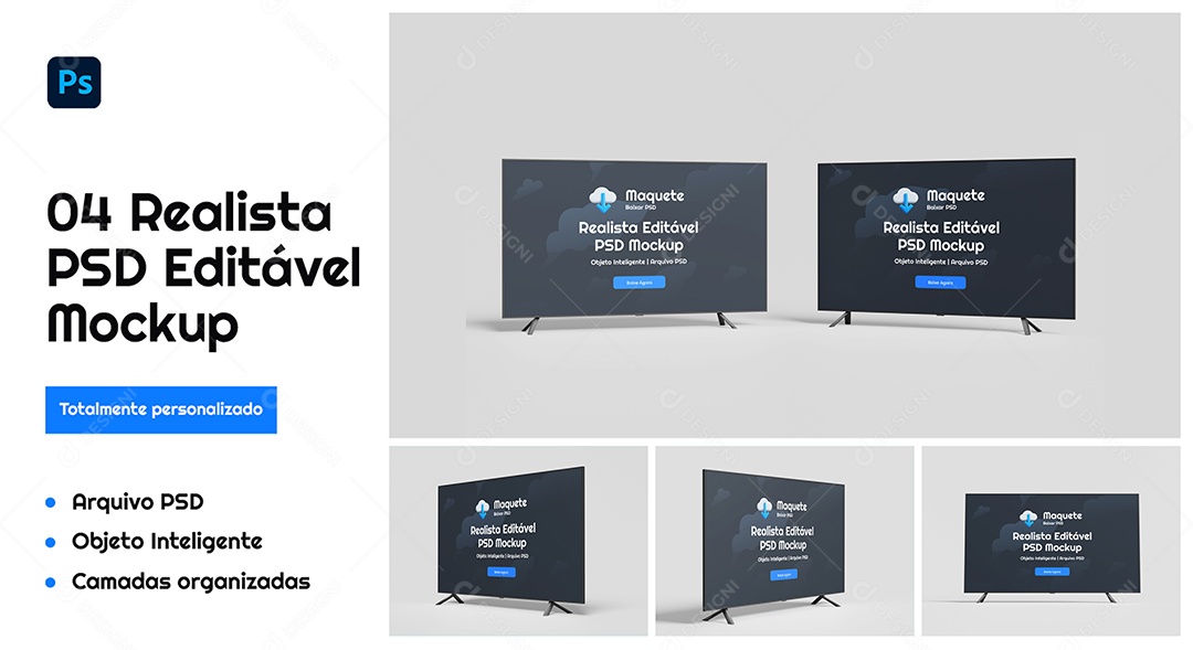 Mockup Smart TV PSD Editável