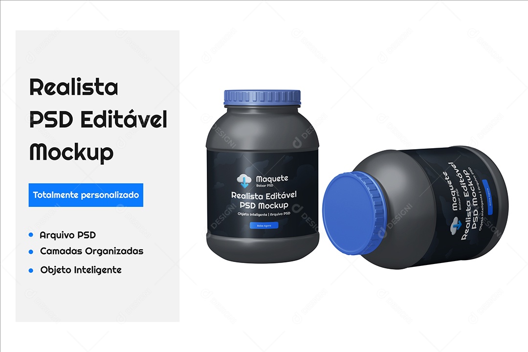 Mockup Potes de Proteína PSD Editavél