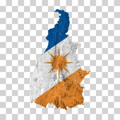 Tocantins Mapa Estado do Brasil com Bandeira Textura Elevada PNG Transparente