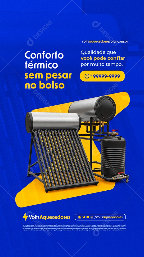 Story Aquecedor Solar Conforto Térmico Social Media PSD Editável