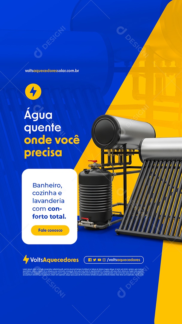 Story Aquecedor Solar Água Quente Onde Você Precisa Social Media PSD Editável