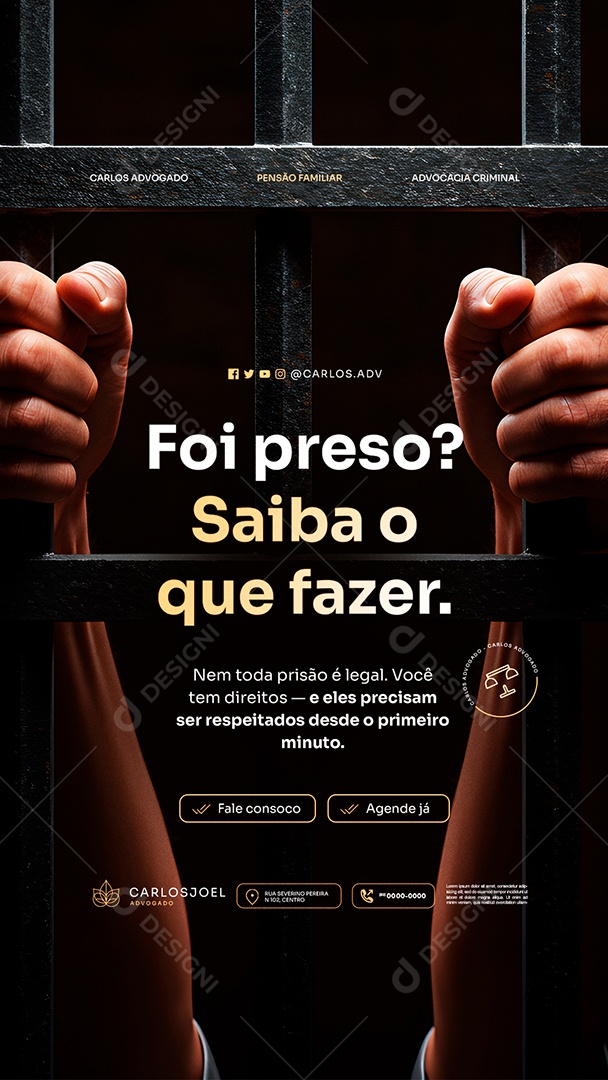 Story Advocacia Foi Preso Saiba o Que Fazer Social Media PSD Editável