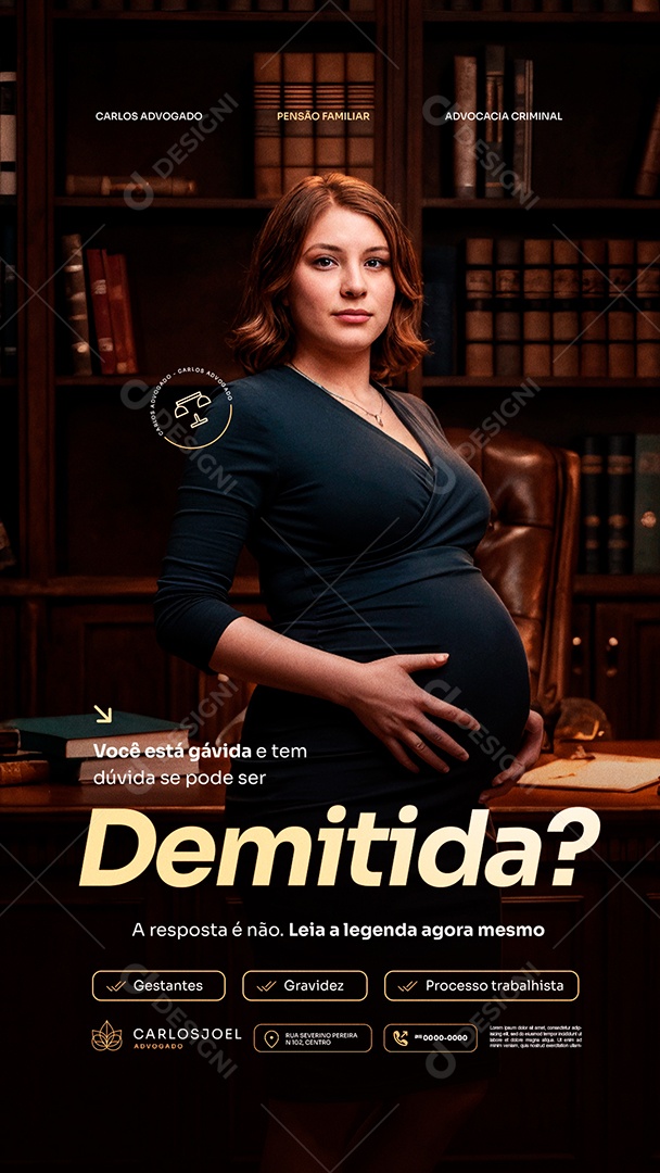 Story Advocacia Demitida Social Media PSD Editável